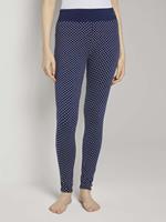 Tom Tailor Polka Dot Pyjama Legging, dark blue allover