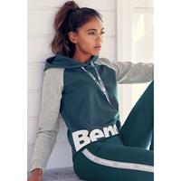 Bench. Loungewear Hoodie met kleurafgebakende mouwen en logoprint, loungepak, hoodie
