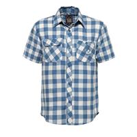 Herren Kurzarm-Hemd mit hochwertiger Stickerei im Rücken und Vichykaro Loud & Fast Kurzarmhemden blau Herren 