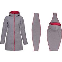 Be Mama - Maternity & Baby wear All-Weather Tragemantel Berry, hellgrau-sangria, M Damen 