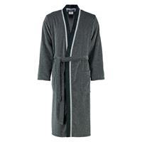 Cawö Bademantel Herren Kimono 4839 silber/schwarz - 79 Bademäntel grau Herren 