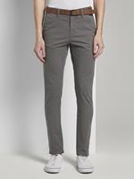 Tom Tailor Hosen & Chino Chino Hose mit Gürtel Chinohosen grau Herren 