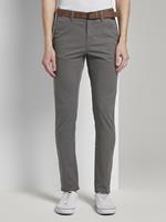 Tom Tailor DENIM Chino broek met riem, Castlerock Grey