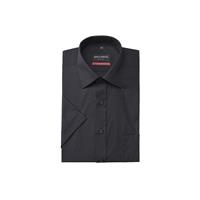 Dresshemd in uni mit kurzen Ärmeln, MODERN FIT Kurzarmhemden schwarz Herren 