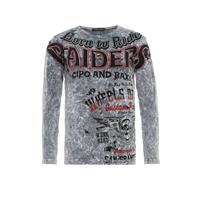 CIPO & BAXX Langarmshirt Langarmshirts anthrazit Herren 