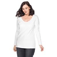 Sheego Langarmshirt T-Shirts weiß Damen 