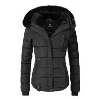 MARIKOO Steppjacke Lotusblüte Winterjacken schwarz Damen 