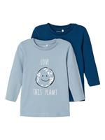 Baby Langarmshirt NBMLEONARDO Doppelpack für Jungen petrol Junge 