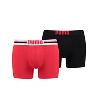 Puma Herren Boxershorts - Placed Logo Boxer, Everyday, 2er Pack Boxershorts rot Herren 