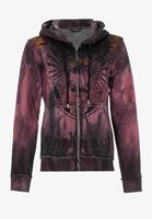 Sweatjacke in stylischem Print-Design