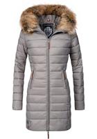 Marikoo damesjas Rose met gewatteerd design & afneembare imitatiebontkraag