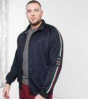 Tommy Hilfiger: Sportliche Sweatjacke mit modischen Kontraststeifen am Ärmel Marine