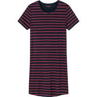 Schiesser Zwart-rood gestreept nachthemd met korte mouwen - selected! premium 