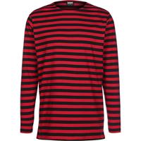 Urban Classics Longsleeve Regular Stripe Langarmshirts rot Herren 