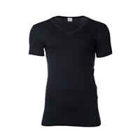 NOVILA Herren T-Shirt - V-Ausschnitt, Natural Comfort, Feininterlock Unterhemden schwarz Herren 