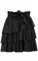 themusthaves Leren Ruffle Rok Zwart