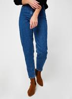 Losse toelopende jeans met hoge taille in medium wassing-Blauw