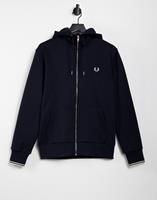 fredperry Fred Perry - Bombersweater met capuchon en rits in marineblauw