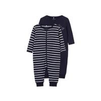 Name it Baby Schlafanzug Doppelpack , Organic Cotton blau 