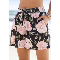 s.Oliver RED LABEL Beachwear Short met tailleband met trekkoord, in bloemenprint, korte broek