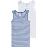 Unterhemden Doppelpack für Jungen, Organic Cotton blau/weiß Junge 