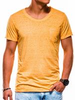Ombre Fashion Stoer effen T-shirt voor heren met korte mouw | Basic | Geel, 