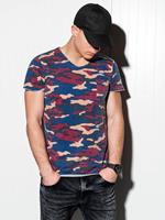 Ombre Fashion Camouflage t-shirt voor heren met korte mouw en stretch | Blauw, 