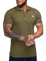 One Redox OneRedox - Heren Poloshirt - Kaki - V-Hals - Knoopsluiting