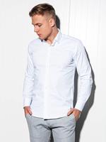 Ombre - Herenoverhemd - Wit - Slimfit pasvorm - Lichte stretch