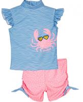 Playshoes UV-beschermende badset krab blauw-roze