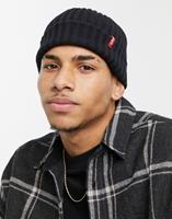 Levi's Geribbelde beanie in zwart