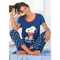 Peanuts Pyjama met snoopy-print en gestippelde broek