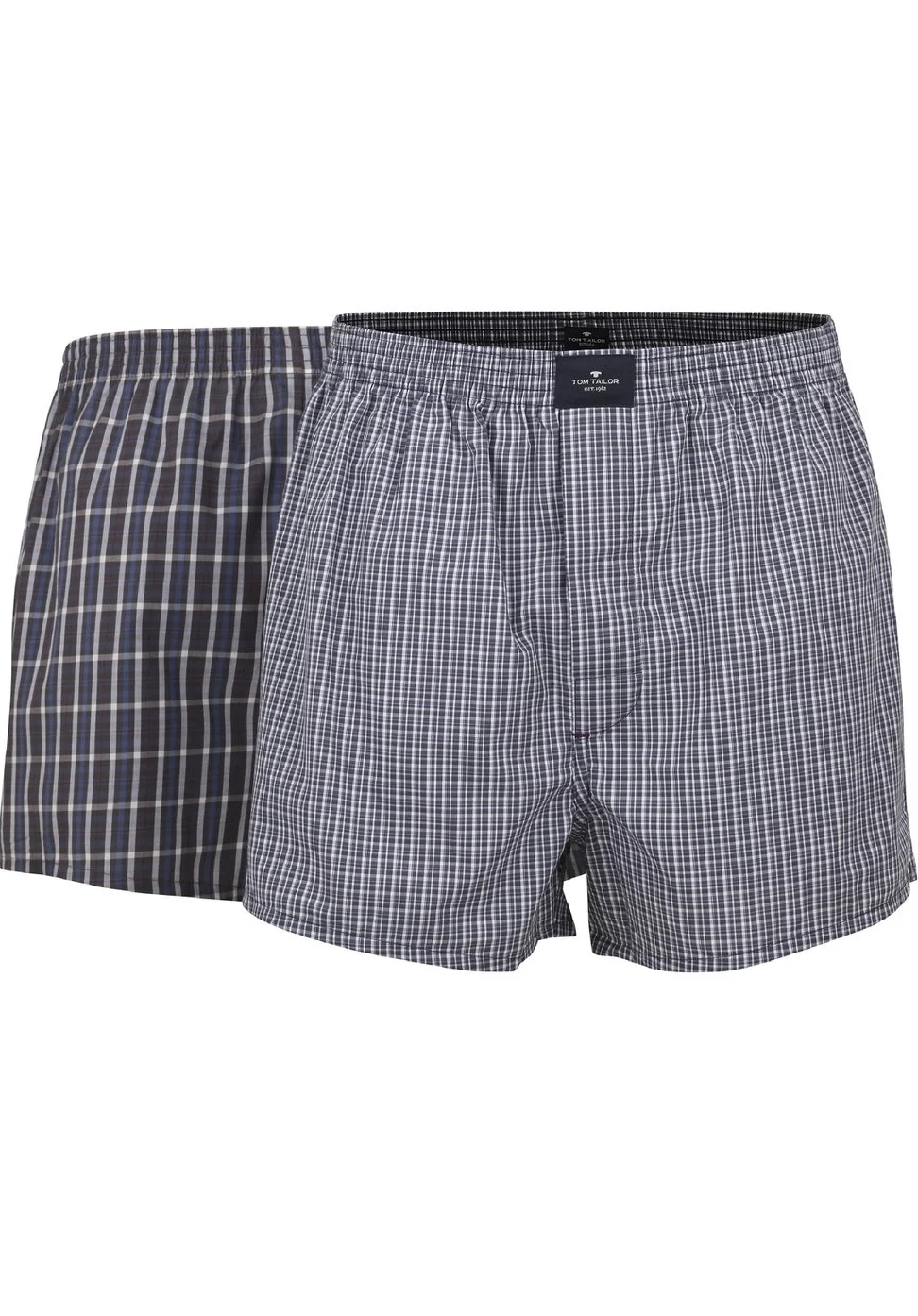 Tom Tailor dubbelpak Boxer Shorts, blue-dark-check