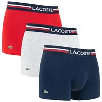 Lacoste iconic 3P trunks blauw, grijs && Rood