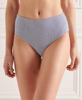 Superdry Female Bikinibroekje met Hoge Taille Blauw