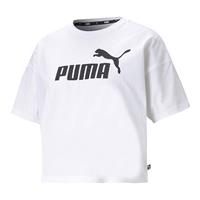 Puma Damen T-Shirt - ESS Essentials Cropped Logo Tee, Rundhals, Kurzarm, uni Unterhemden weiß Damen 