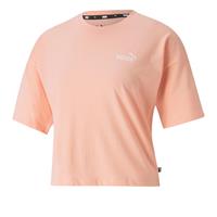Puma Damen T-Shirt - Essentials Cropped Small Logo Tee, Rundhals, Kurzarm, uni Unterhemden apricot Damen 