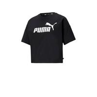 Puma Damen T-Shirt - ESS Essentials Cropped Logo Tee, Rundhals, Kurzarm, uni Unterhemden schwarz Damen 