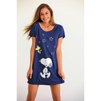 Peanuts Sleepshirt Nachthemden blau Damen 