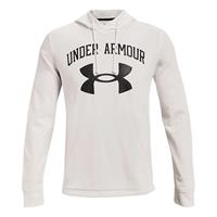 Under Armour Rival Terry Groot Logo Heren Witte Hoodie