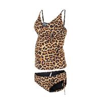 MAMALICIOUS positie tankini Sheyla met panterprint beige/zwart