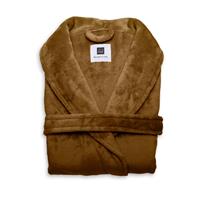 Flanel Fleece Badjas Cara - cognac brown