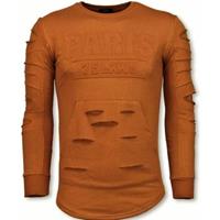 Justing Sweater  D Stamp PARIS Damaged Oranje