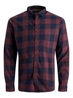 JACK & JONES PLUS SIZE geruit regular fit overhemd JJEGINGHAM Plus Size brick red