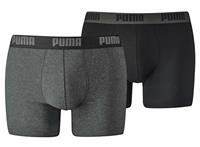 Puma Heren Boxershort 2-pak- Dark grey / Black - Katoenen mannen onderbroek