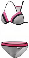 bikini B cup dames polyamide grijs/roze 