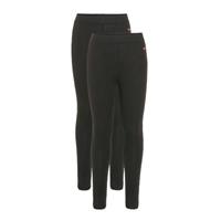 WE Fashion legging - set van 2 zwart/donkerblauw Multi Meisjes Stretchkatoen - 