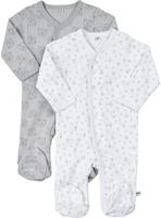 Pippi slaaprompers junior katoen grijs/wit 2 stuks