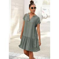 s.Oliver RED LABEL Beachwear Blousejurk met volants op de rok, tuniekjurk, zomerjurk, basic