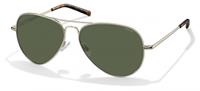 Polaroid Aviator unisex licht goudgroen gepolariseerde zonnebril